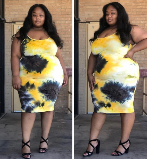 Black and Yellow Plus Size Tie Dye Dress Divinehoneybeauty Black and Yellow Plus Size Tie Dye Dress Divinehoneybeauty