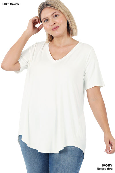 Luxe rayon ivory plus size top