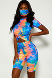 Blue Rainbow Three Piece Set With Mask