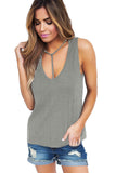 Gray T Front Strappy Neck Tank