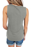 Gray T Front Strappy Neck Tank