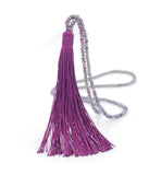 Beaded crystal tassel necklace