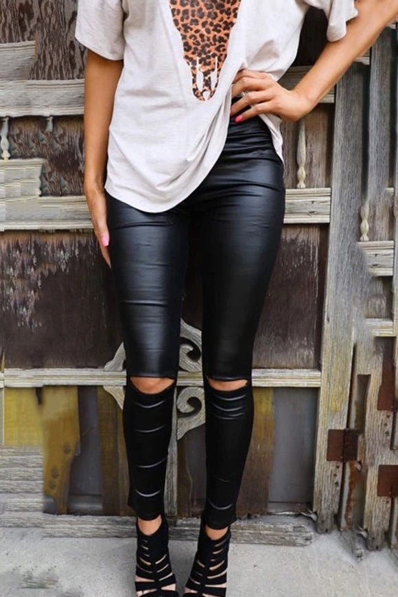 Black Skinny Faux Leather Leggings