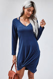 Blue Jersey Twist T-shirt Dress