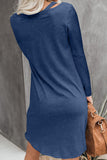 Blue Jersey Twist T-shirt Dress