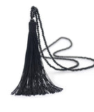 Beaded crystal tassel necklace