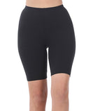 Black brushed microfiber biker shorts