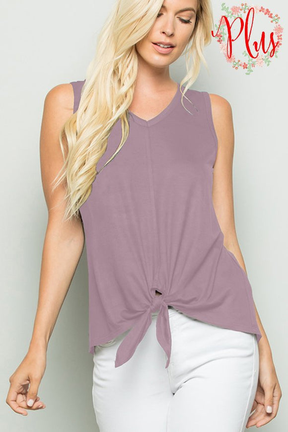 Dusty lavender tank top with tie