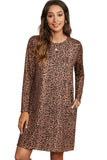 Round Neck Leopard Dress