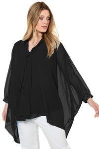 Black Chiffon Overlay Blouse