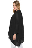 Black Chiffon Overlay Blouse