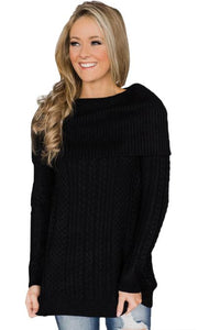 Black Fold Over Sweater