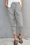 Grey Casual Pocketed Cotton Joggers