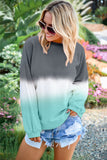 Gray Color Block Tie Dye Sweatshirt