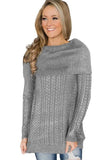 Gray Fold Over Sweater