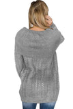 Gray Fold Over Sweater