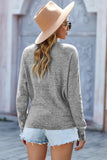 Gray Deep V Knit Sweater