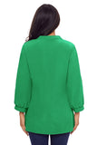 Green Lace Front Blouse