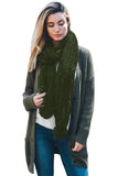 Dark Green Pom Pom Knit Scarf