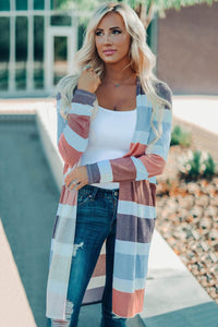 Multicolored Open Front Cardigan