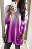 Purple Color Block Long Top w Pockets