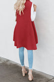 Red Cascade Draped Cardigan