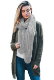 Gray Pom Pom Knit Scarf