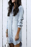 Denim Long Sleeve Shirt Dress